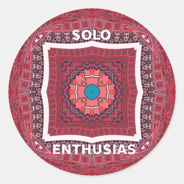 Traditionelle Sindhi Kultur Ajrak Muster Kunst Dru Runder Aufkleber (Vorderseite)