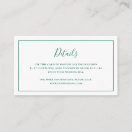 Traditionelle Smaragdgrüne Hochzeit Begleitkarte