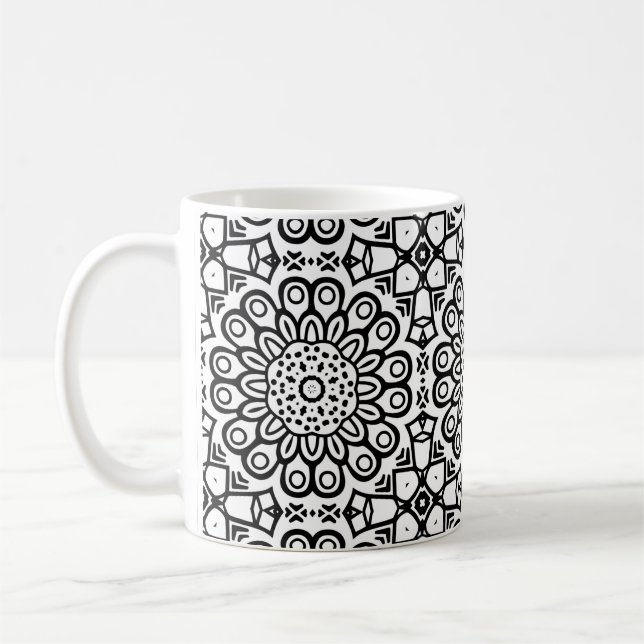 Traditionelle Sonnenblumen-Batik-Musterschmuck Kaffeetasse (Links)