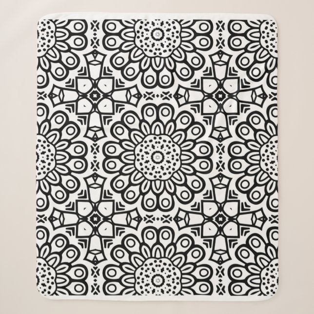 Traditionelle Sonnenblumen-Batik-Musterschmuck Sherpadecke (Vorderseite)