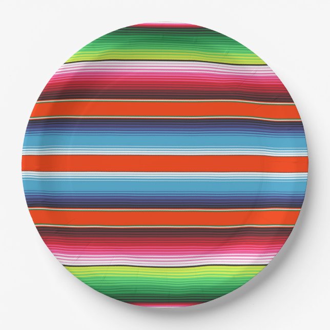 Traditionelle Spanisch Serape Pappteller (Vorderseite)