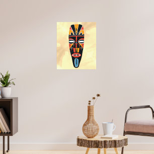 Traditionelle Stammesmaske Schwarzer Geschichtsmon Poster
