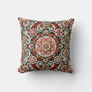 Traditionelle Stickerei - Geometrisches Blumendesi Kissen