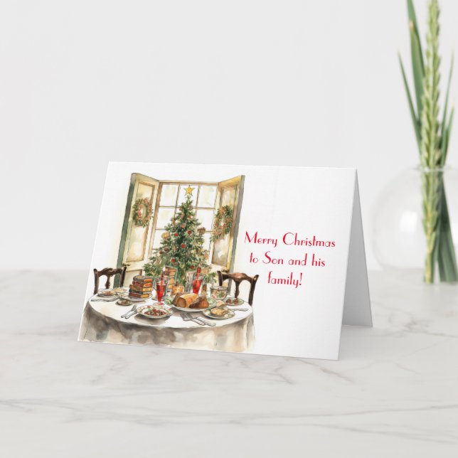 TRADITIONELLE TABELLENKARTE UND FAMILIENKARTE DANKESKARTE (Vorderseite)