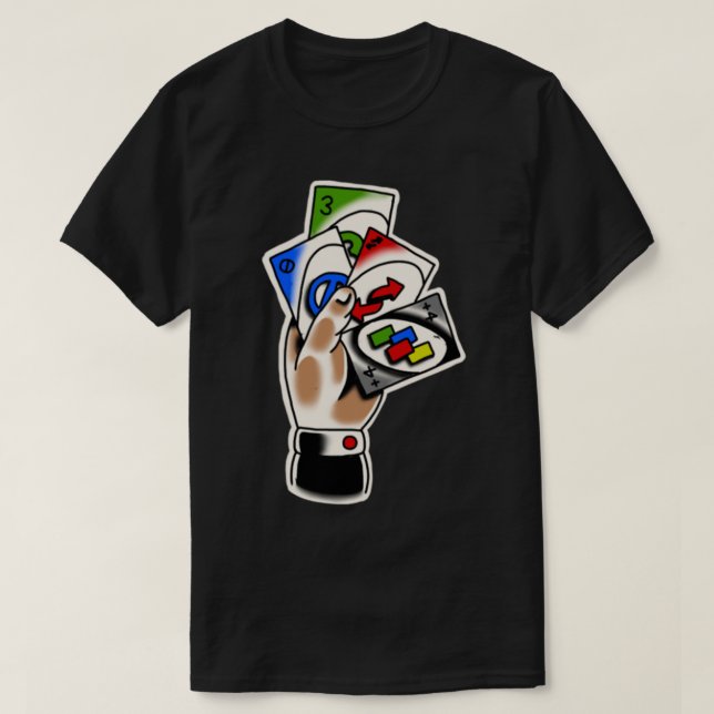 Traditionelle Tätowierung mit Uno-Karte T-Shirt (Design vorne)