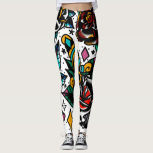 Traditionelle Tätowierungsblitz-Leggings Leggings