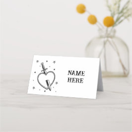 Traditionelle Tattootherz-Faltenkarten Hochzeiten Platzkarte