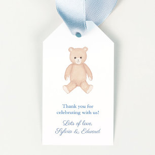 Traditionelle Teddy Bear Baby Shower Fevor Tags Geschenkanhänger