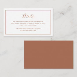 Traditionelle Terracotta Elegante Hochzeit Begleitkarte