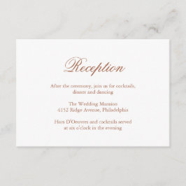 Traditionelle Terracotta Formal Elegante Hochzeit Begleitkarte