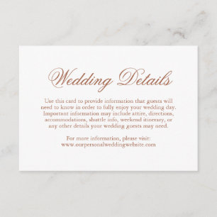 Traditionelle Terracotta Formal Elegante Hochzeit Begleitkarte