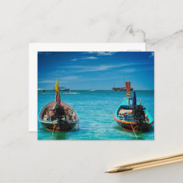 Traditionelle Thai Boat Post Card Feiertagspostkarte