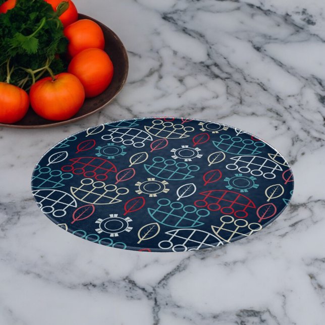 Traditionelle Tribal-Musterkunst Schneidebrett (Chopping Board)