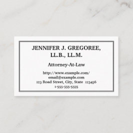 Traditionelle u. schlichte visitenkarte