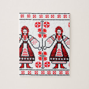 Traditionelle ukrainische Stickereiukraine-Mädche Puzzle