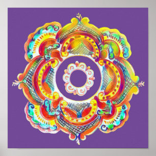 Traditionelle ukrainische Volksdekoration Poster