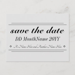 Traditionelle und Vintage "Save the Date" Postkart Postkarte