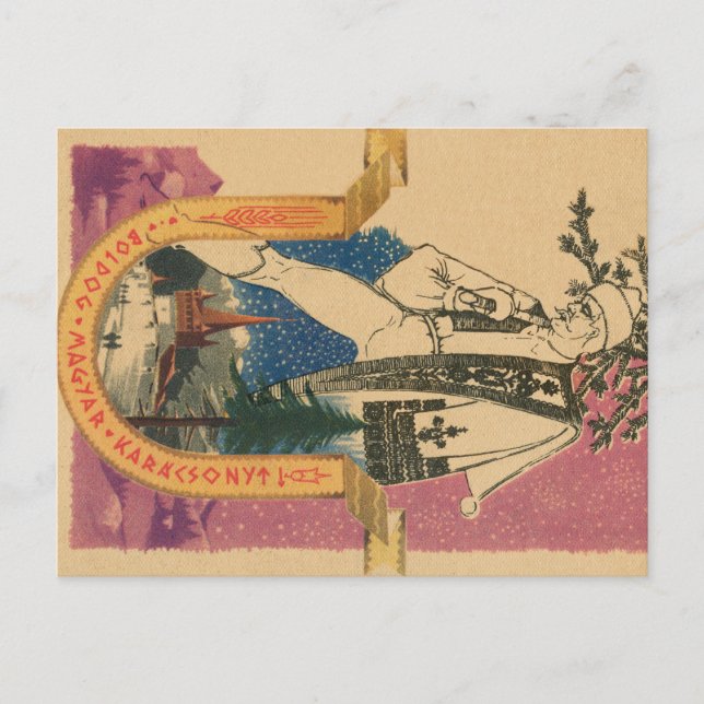 Traditionelle Ungar-Weihnachtskarte Feiertagspostkarte (Vorderseite)