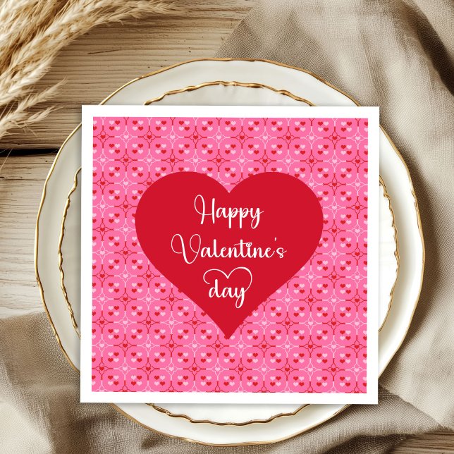 Traditionelle Valentinstag-Herzen Romantische Serv Serviette (Traditional Valentine Hearts Romantic Napkins)