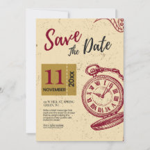 Traditionelle Vintage-Hochzeitskarte zum Vormerken
