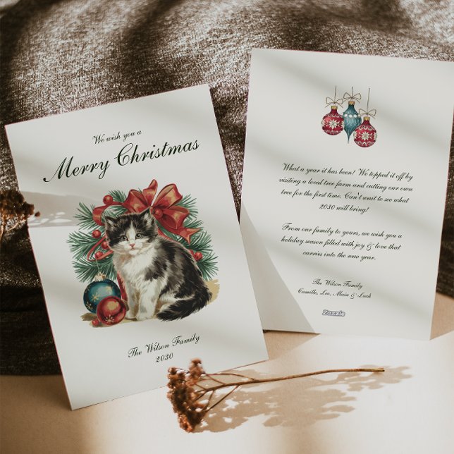 Traditionelle Vintage Weihnachten der Katze (Von Creator hochgeladen)