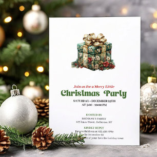 Traditionelle vintage Weihnachtsgeschenk-Party-Ein Einladung