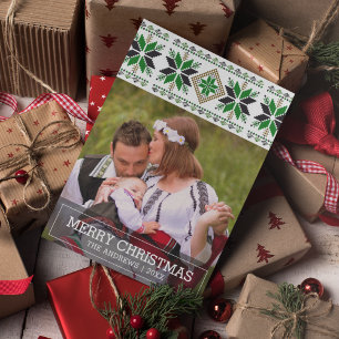 Traditionelle Volkskunst Nordisches Weihnachtsfest Feiertagskarte