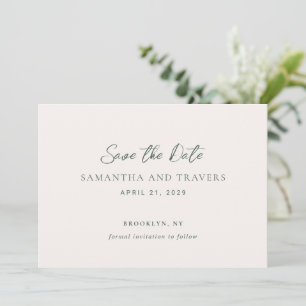 Traditionelle Waldgrüne Hochzeit Save The Date