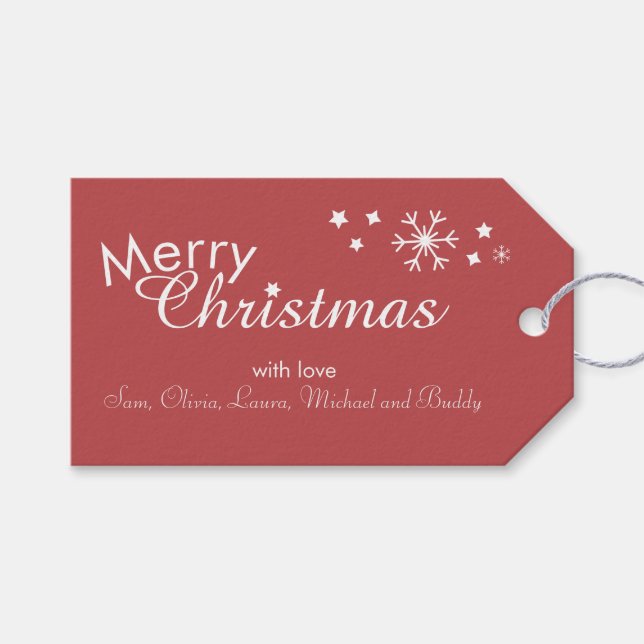 Traditionelle - warme Rot - individuell anpassbare Geschenkanhänger (Vorderseite (Horizontal))