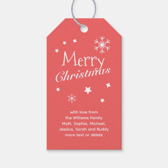 Traditionelle - weiche Rot - Weihnachtsgeschenke T Geschenkanhänger (Vorderseite)