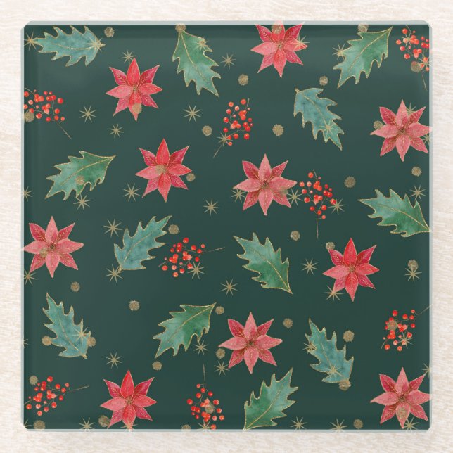 Traditionelle Weihnachten Glasuntersetzer (Vorderseite)