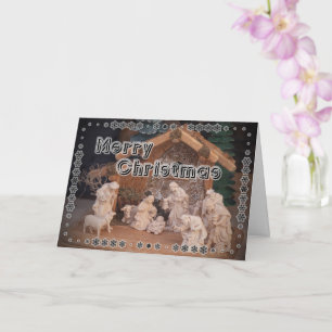 Traditionelle Weihnachtliche hölzerne Weihnachtskr Karte