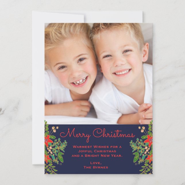 Traditionelle Weihnachts-Ein-Foto-Marine Mitteilungskarte (Vorderseite)