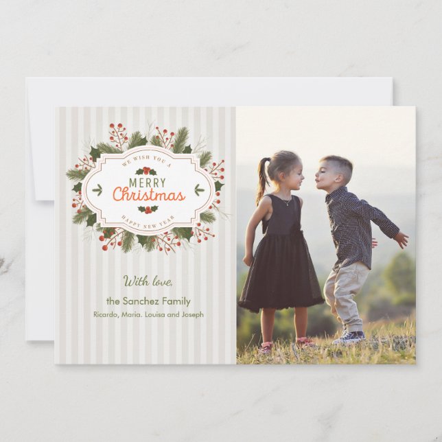 Traditionelle Weihnachts-Foto-Weihnachtskarte Feiertagskarte (Vorderseite)