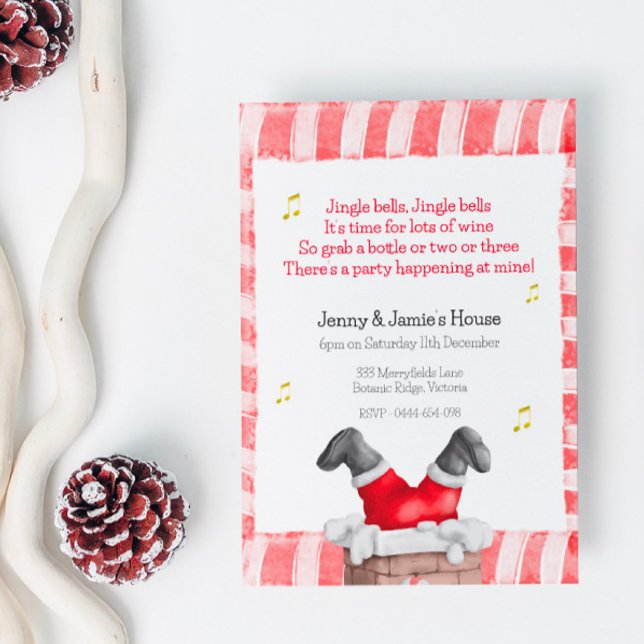 Traditionelle Weihnachts-Party Einladung Postkarte (Von Creator hochgeladen)