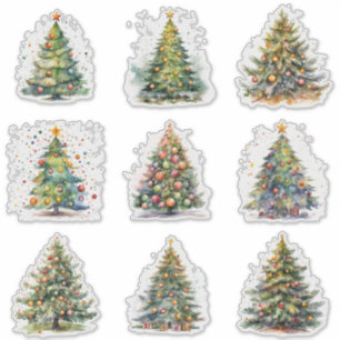 Traditionelle Weihnachtsbaum-Aufkleber-Sammlung Aufkleber
