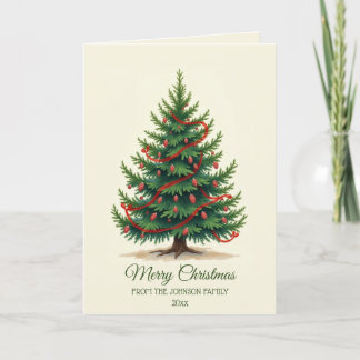 Traditionelle Weihnachtsbaum-Familien-Weihnachtsgr Karte