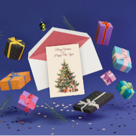 Traditionelle Weihnachtsbaum-Grußkarte Dankeskarte