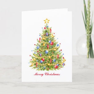 Traditionelle Weihnachtsbaum-Grußkarte Feiertagskarte
