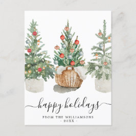 Traditionelle Weihnachtsbaumen Weihnachtskarte Feiertagspostkarte