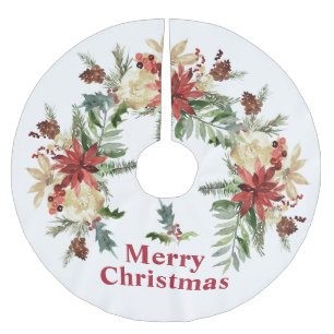 Traditionelle Weihnachtsbouquets Polyester Weihnachtsbaumdecke