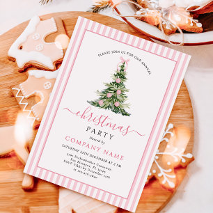 Traditionelle Weihnachtsfeier mit rosa Schleife am Einladung