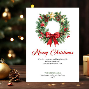 Traditionelle Weihnachtsgirlande Feiertags-Grußkar Feiertagskarte