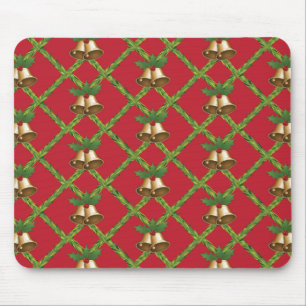 Traditionelle Weihnachtsglocken rot und grün Mousepad