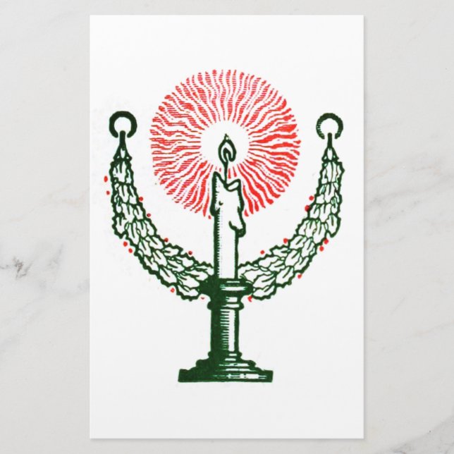 Traditionelle Weihnachtskerze Briefpapier (Vorderseite)