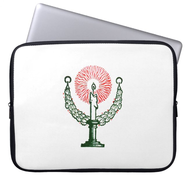 Traditionelle Weihnachtskerze Laptopschutzhülle (Vorderseite)