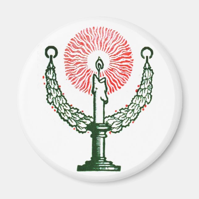 Traditionelle Weihnachtskerze Magnet (Vorne)