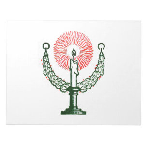 Traditionelle Weihnachtskerze Notizblock