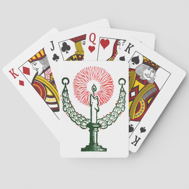 Traditionelle Weihnachtskerze Spielkarten (Rückseite)