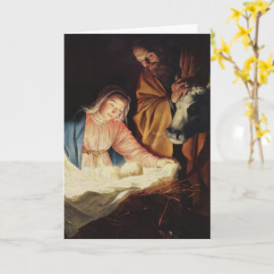 Traditionelle Weihnachtskrippe religiöse Weihnacht Karte